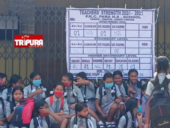 Teacher crisis to infrastructure crisis hit in Tripura Schools : Students protest at PKC Para HS School